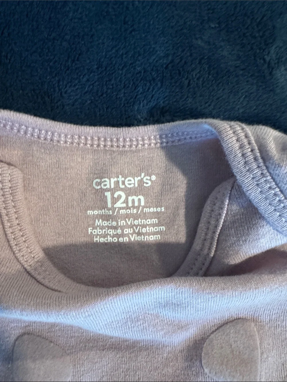Carter's Long-Sleeve One-Piece in plum with Fox Face